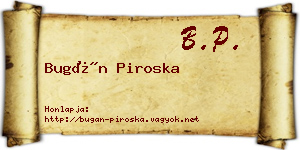 Bugán Piroska névjegykártya